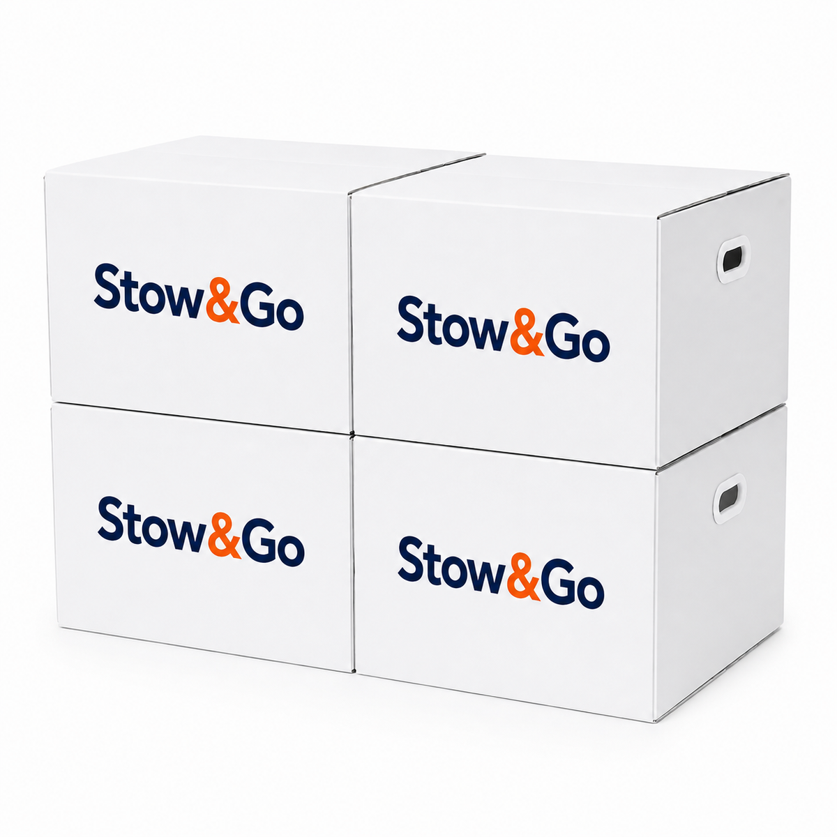 Stow & Go Reusable / Collapsible Plastic Moving / Storage Box (White)