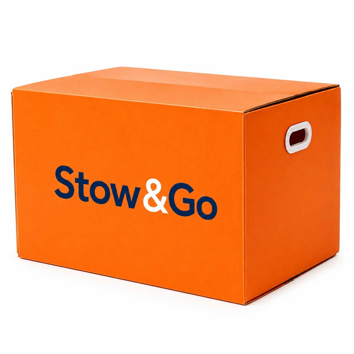Stow & Go Reusable / Collapsible Plastic Moving / Storage Box (Orange)