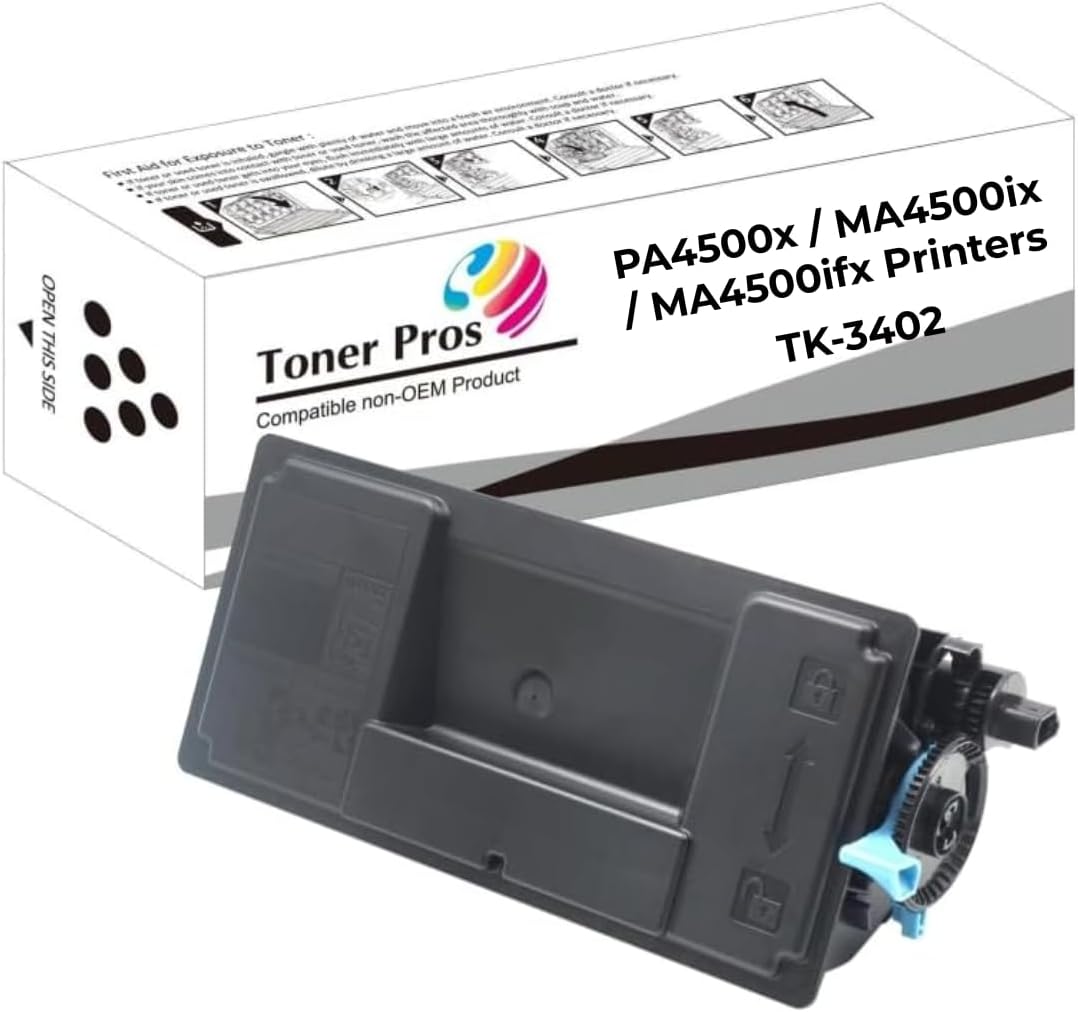 Toner Pros Replacement TK-3402 Toner Cartridge - Compatible for Kyocera (1T0C0Y0US0) for ECOSYS PA4500x / MA4500ix / MA4500ifx Model Laser Printers – Black, Pages Yield 12,500, 1 Pack