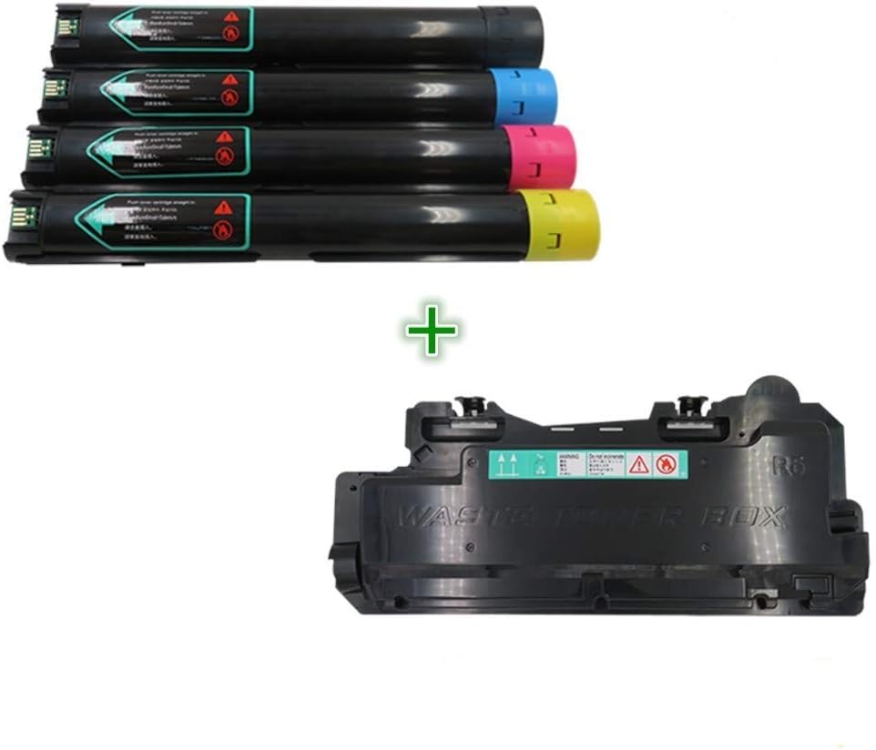 Toner Pros (TM [Combo Pack] Compatible Toner for Xerox Versalink C7020/C7025/C7030 Printer (4 Color) Black 16,100 & Color 9,800 Pages (106R03741, 106R03742, 106R03743, 106R03744) + Waste Toner Bottle