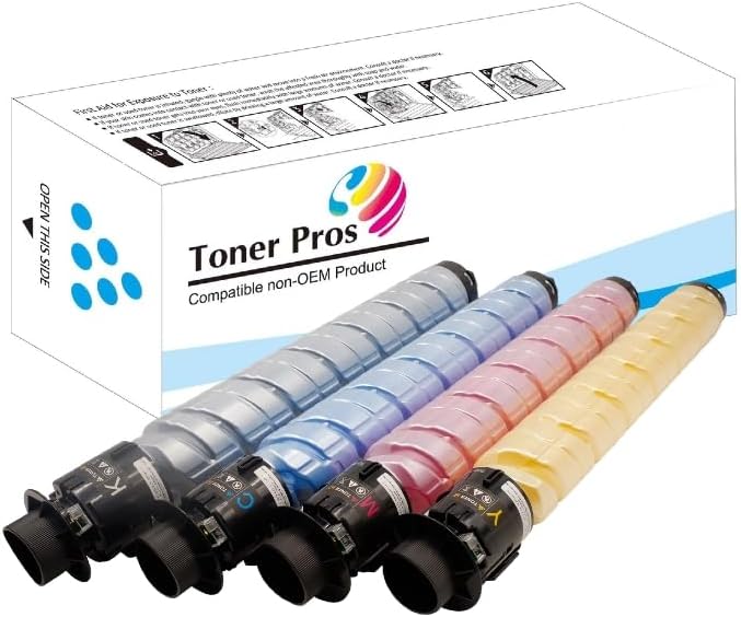 Toner Pros Compatible [High Yield] Toner Cartridge (842554, 842555, 842556, 842557) for Ricoh IM C2010 C2510 Printers (4 Color Pack) - Black 16,500 and Colors 10,500 Pages