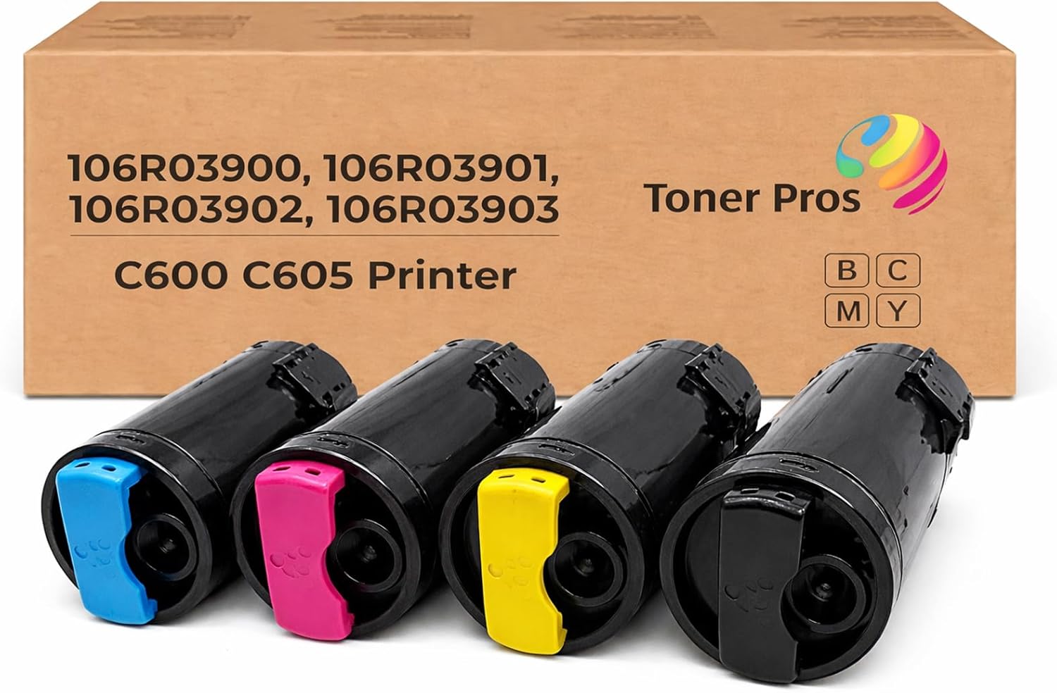TONER PROS Remanufactured Xerox Versalink 106R03900, 106R03901, 106R03902, 106R03903 Toner Cartridge - Extra High Yield, Replacement for C600 C605 Printer - 4 Color Pack KCMY