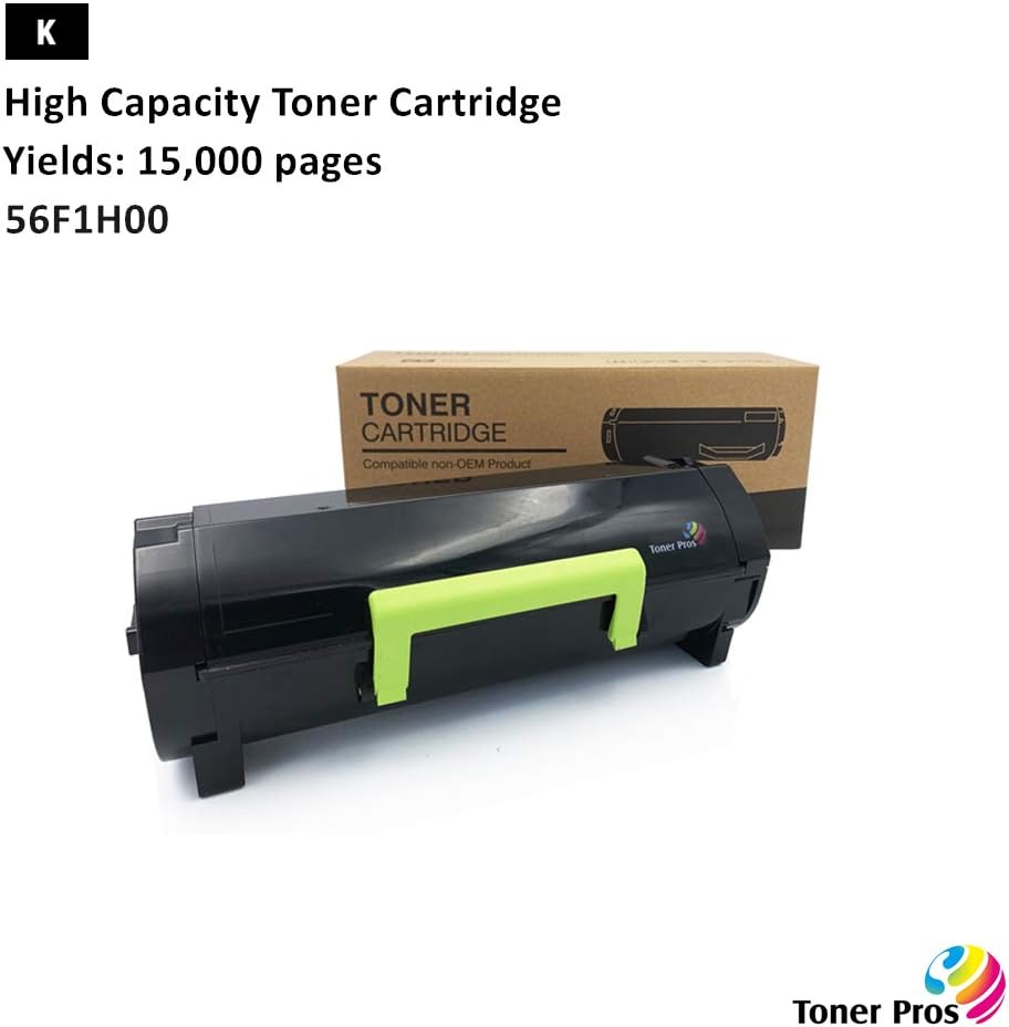 Toner Pros (TM) Compatible [Extra High Yield] Toner Cartridge 56F1H00 for Lexmark MS321, MS421, MS521, MS621, MS622, MX321, MX421, MX521, MX522, MX622 [15,000 Pages]