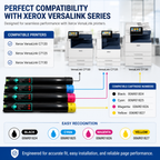 Toner Pros High Capacity Remanufactured Xerox Versalink 006R01824, 006R01825, 006R01826, 006R01827 Toner Cartridge - Replacement for C7120/C7125/C7130 Printers - 4 Color Pack KCMY