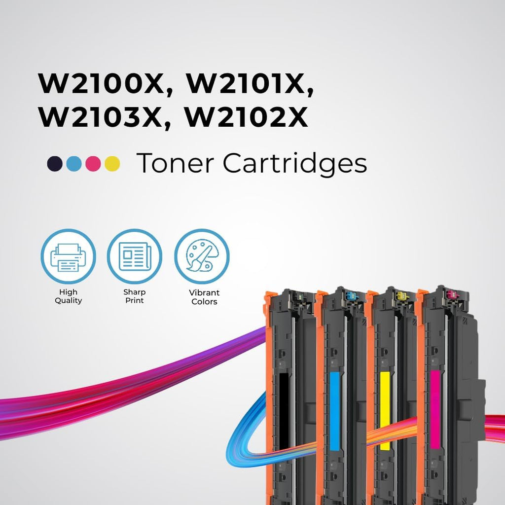 Toner Pros High Yield 210X Toner Cartridges 4-Pack with Chip Included (Black, Cyan, Magenta, Yellow) Compatible for HP Color LaserJet Pro MFP 4301fdw, 4301fdn, 4201dw, 4201dn