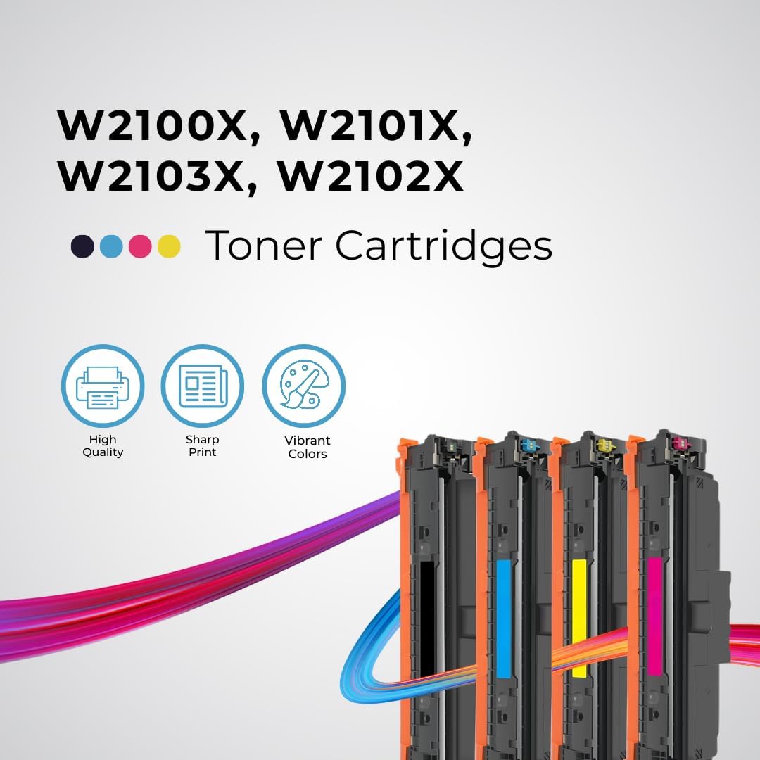 Toner Pros High Yield 210X Toner Cartridges 4-Pack with Chip Included (Black, Cyan, Magenta, Yellow) Compatible for HP Color LaserJet Pro MFP 4301fdw, 4301fdn, 4201dw, 4201dn