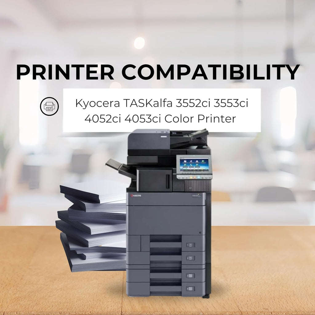Toner Pros Replacement TK-8527 Toner Cartridge - Compatible for Kyocera TASKalfa 3552ci 3553ci 4052ci 4053ci Color Printers, 4-Color Pack KCMY - Yield 30,000 Black & 20,000 Colors Pages