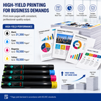 Toner Pros High Capacity Remanufactured Xerox Versalink 006R01824, 006R01825, 006R01826, 006R01827 Toner Cartridge - Replacement for C7120/C7125/C7130 Printers - 4 Color Pack KCMY