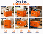Stow & Go Reusable / Collapsible Plastic Moving / Storage Box (Orange)