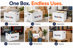 Stow & Go Reusable / Collapsible Plastic Moving / Storage Box (White)
