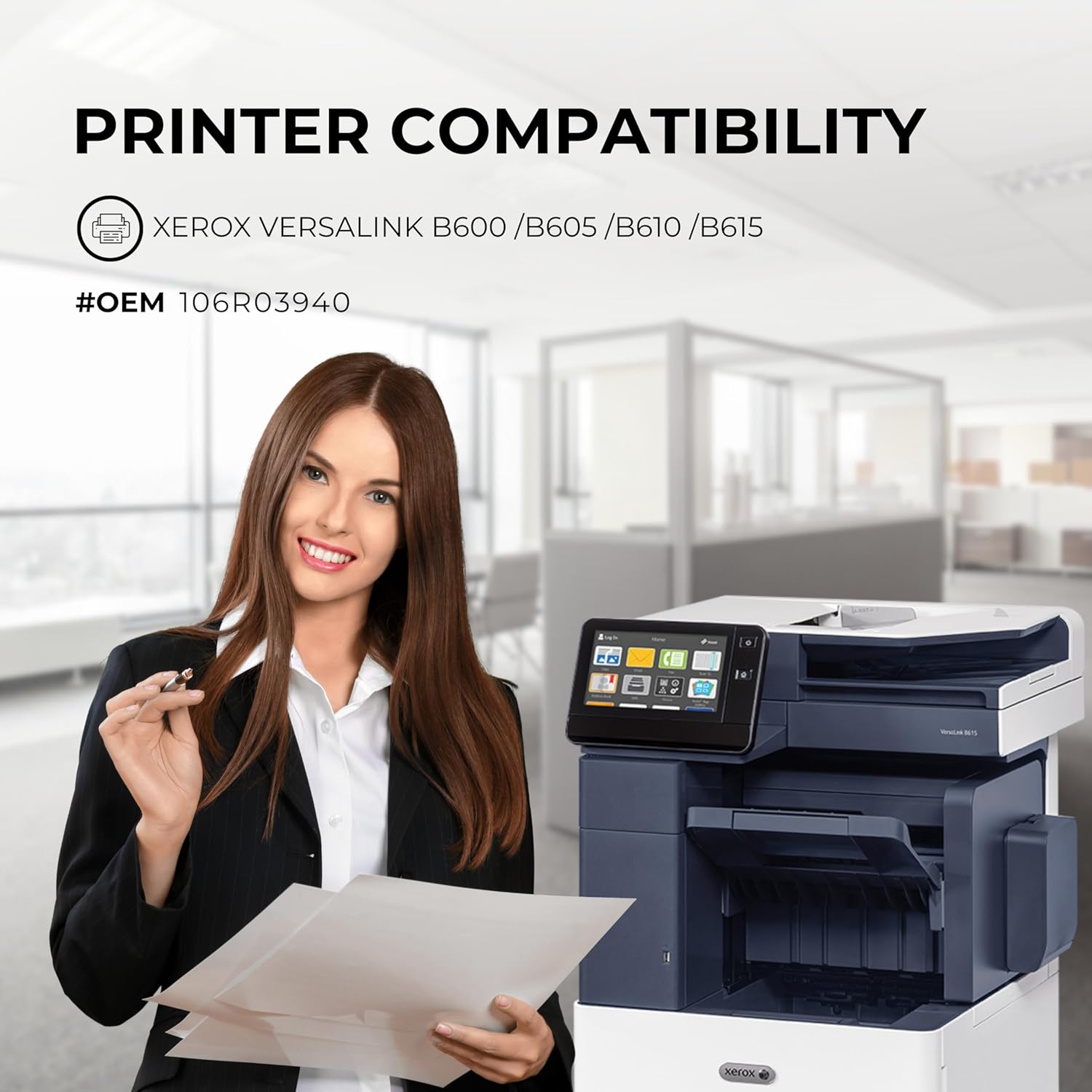 Toner Pros Remanufactured (Standard Capacity) Toner Replacement for Xerox Versalink 106R03940 (Pages Yield: 10,300 Pages) Black Toner for Xerox Versalink B600 / B605 / B610 / B615 Printers