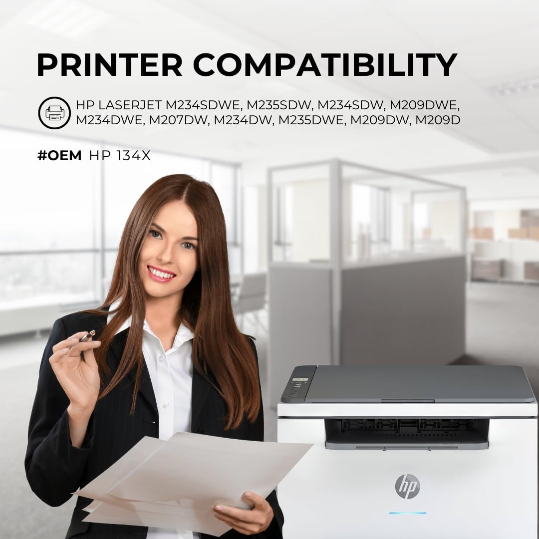 Toner Pros High Yield Toner Cartridge Compatible with HP 134X Black Toner Cartridge (Chip Included) – Compatible for HP LaserJet M234sdwe, M235sdw, M234sdw, M209dw, M209d, M207dw (Single Pack)