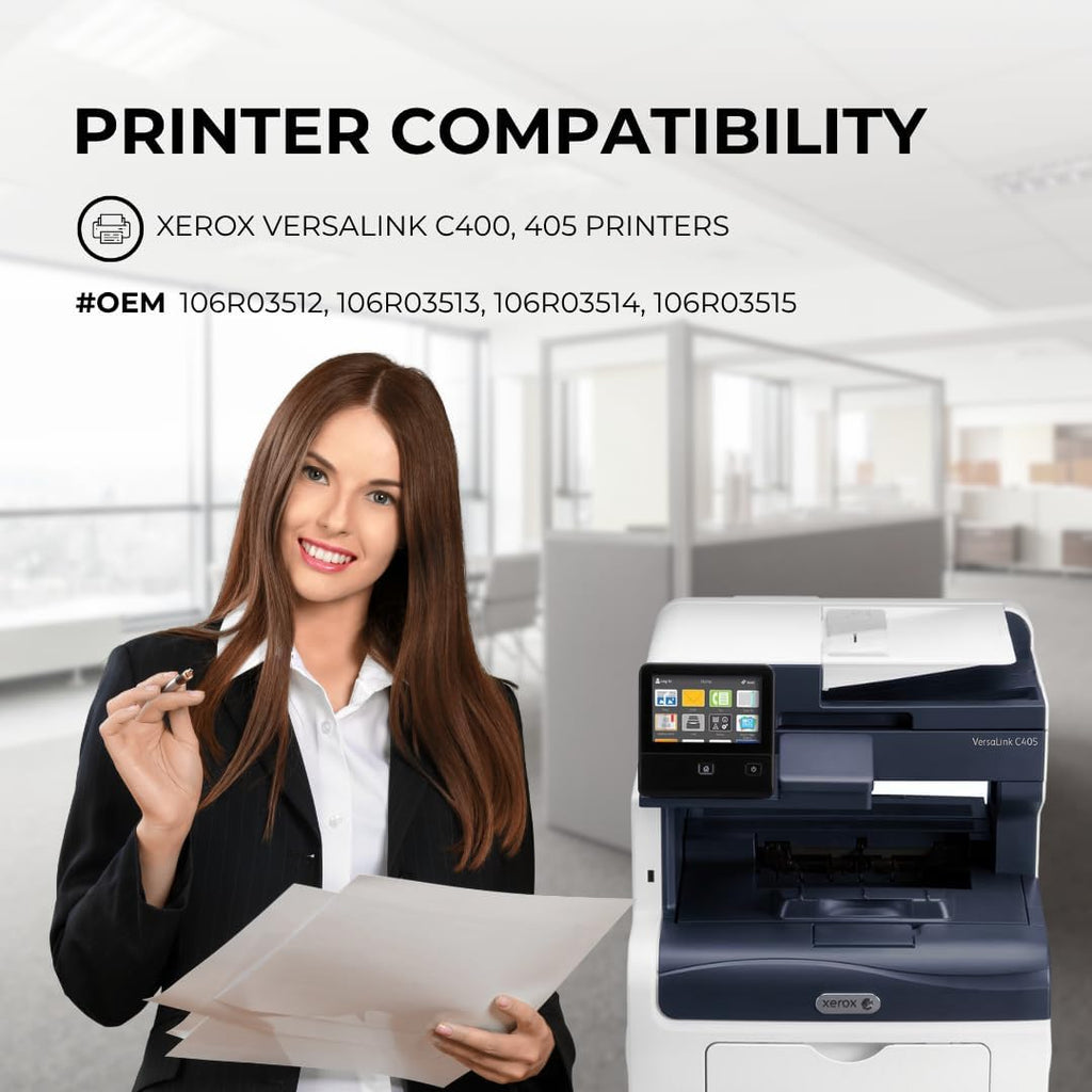 Toner Pros Remanufactured Toner Cartridge for Xerox VersaLink C400, C405 Printers – High Yield 4-Pack – Replaces 106R03512, 106R03513, 106R03514, 106R03515 – Compatible Xerox Toner – Made in USA High Capacity