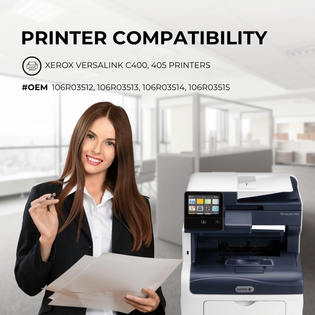 Toner Pros Remanufactured Toner Cartridge for Xerox VersaLink C400, C405 Printers – High Yield 4-Pack – Replaces 106R03512, 106R03513, 106R03514, 106R03515 – Compatible Xerox Toner – Made in USA High Capacity