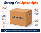 Stow & Go Reusable / Collapsible Plastic Moving / Storage Box (Brown)