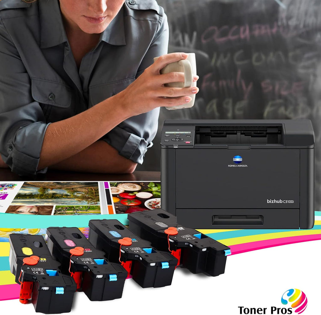 Toner Pros Compatible TNP-93 (TNP93) Toner Cartridge (TNP-93K TNP-93C TNP-93Y TNP-93M) for Konica Minolta Bizhub C3125i Printer (Black 6,000 & Color 4,000 Pages)