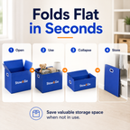 Stow & Go Reusable / Collapsible Plastic Moving / Storage Box (Blue)