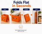 Stow & Go Reusable / Collapsible Plastic Moving / Storage Box (Orange)