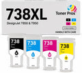 Toner Pros Ink Cartridge Replacement for 738X Ink Cartridges 4-Color-Pack (300-ml Matte Black/Cyan/Magenta/Yellow) Compatible for HP Designjet T850/T950