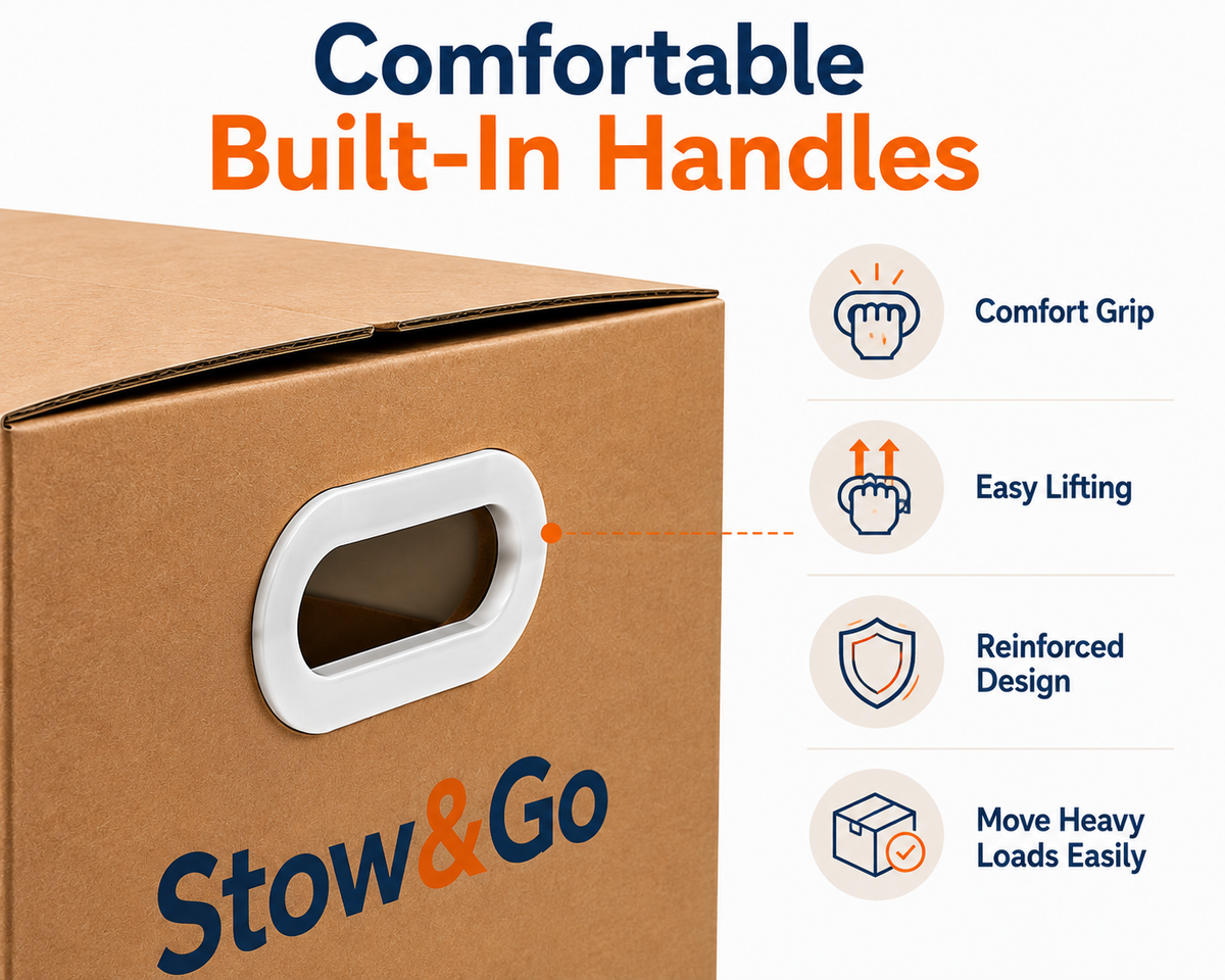 Stow & Go Reusable / Collapsible Plastic Moving / Storage Box (Brown)