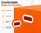 Stow & Go Reusable / Collapsible Plastic Moving / Storage Box (Orange)