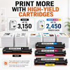 Toner Pros 206X Toner Cartridges 4-Color Toner Pack, Replacement for HP 206X W2110X W2111X W2112X W2113X, Compatible with Color LaserJet Pro M255dw M255nw M283fdw M283cdw M283fdn Printers