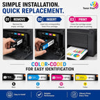Toner Pros 970XL 971XL Ink Cartridge Replacement, 4-Pack for HP OfficeJet Pro X451dw X451dn X476dw X476dn X551dw X576dw, Black Cyan Magenta Yellow High Yield, 4-Color Office Printer Ink Pack