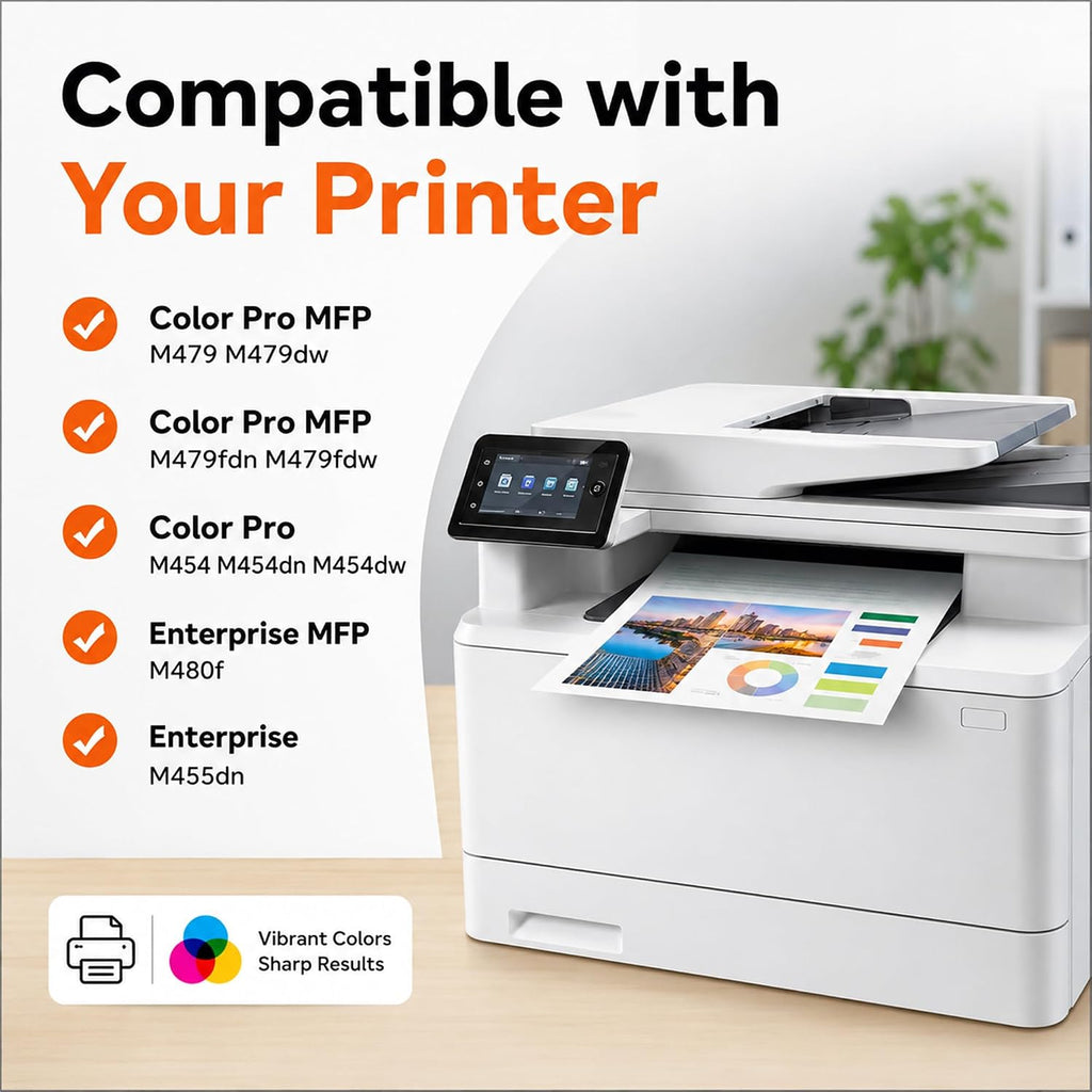 Toner Pros 414X Toner Cartridges 4-Color-Pack, Replacement for W2020X, W2021X, W2022X, W2023X, Compatible with HP MFP M479fdw LaserJet Pro M454dw M454dn M480f M455dn Printers