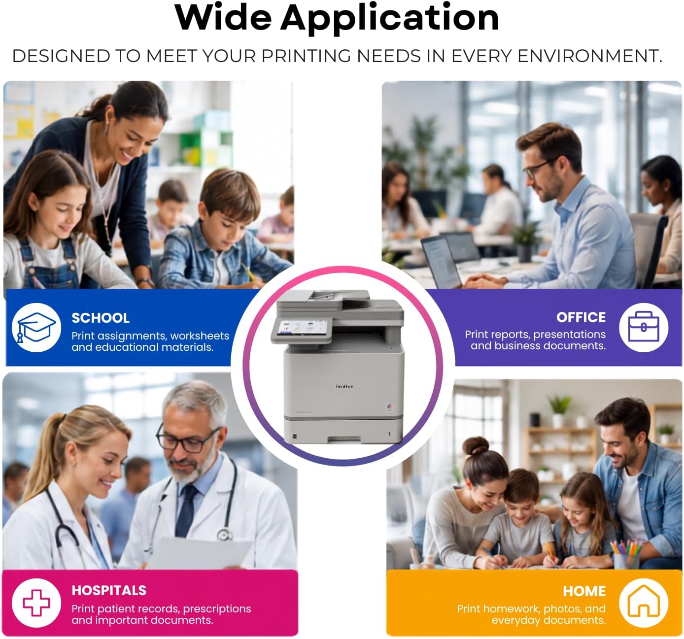 Compatible TN637 Toner Cartridge Replacement for TN637BK TN637C TN637M TN637Y, 4 Pack Extra High Yield CMYK, Works with HL-L8570CDW MFC-EX575 MFC-L8970CDW Printers, 10,000 Pages Each
