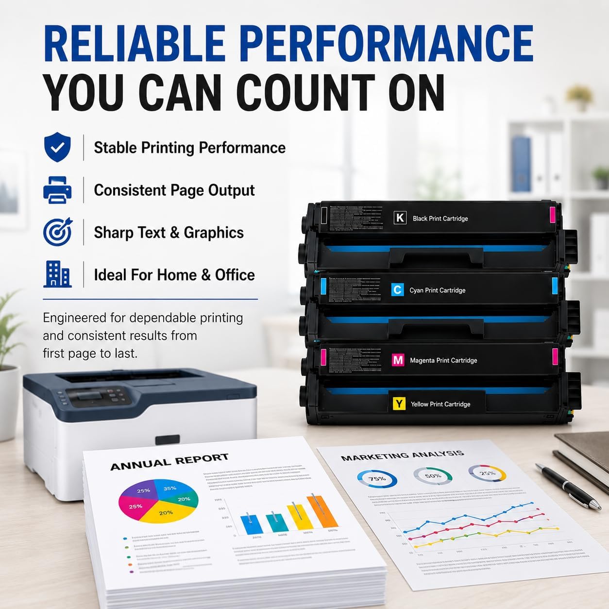 Toner Pros Compatible C230 C235 Toner Cartridge 4-Pack CMYK with Smart Chip | Compatible 4-pack CMYK toner set for C230 & C235 printers with smart chip and high page yield for reliable printing.