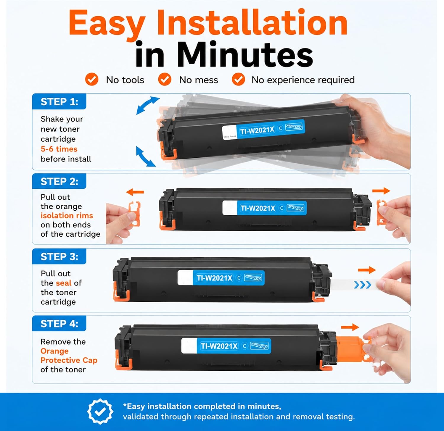Toner Pros 414X Toner Cartridges 4-Color-Pack, Replacement for W2020X, W2021X, W2022X, W2023X, Compatible with HP MFP M479fdw LaserJet Pro M454dw M454dn M480f M455dn Printers
