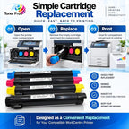 Toner Pros Compatible Toner Cartridge 4-Pack for Xerox WorkCentre 7525 7530 7535 7545 7556 7830 7835 7845 7855, 006R01513 006R01514 006R01515 006R01516, Black Cyan Magenta Yellow Office
