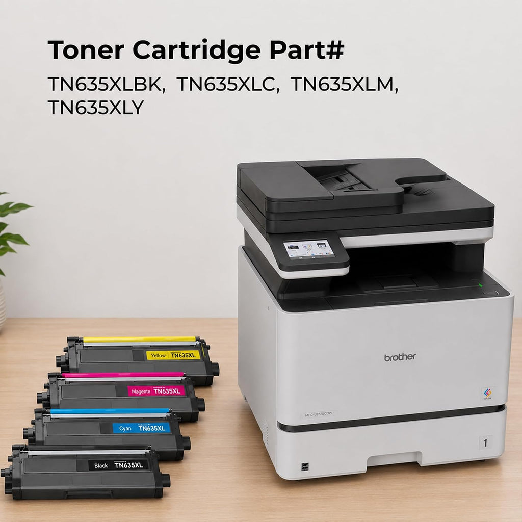Toner Pros TN635XL Compatible Toner Cartridge Set (Black Cyan Magenta Yellow, 4 Pack) for HL-L8430CDW HL-L8570CDW MFC-L8730CDW L8930CDW – High Yield 5,550 Black / 4,500 Color