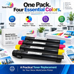 Toner Pros Compatible Toner Cartridge 4-Pack for Xerox WorkCentre 7525 7530 7535 7545 7556 7830 7835 7845 7855, 006R01513 006R01514 006R01515 006R01516, Black Cyan Magenta Yellow Office