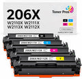 Toner Pros 206X Toner Cartridges 4-Color Toner Pack, Replacement for HP 206X W2110X W2111X W2112X W2113X, Compatible with Color LaserJet Pro M255dw M255nw M283fdw M283cdw M283fdn Printers