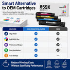 Toner Pros Compatible HP 659X Toner Cartridge Combo Pack Replacement for HP W2010X W2011X W2012X W2013X | Black Cyan Yellow Magenta | for Color LaserJet M776dn M856dn M856x