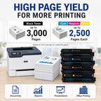 Toner Pros Compatible C230 C235 Toner Cartridge 4-Pack CMYK with Smart Chip | Compatible 4-pack CMYK toner set for C230 & C235 printers with smart chip and high page yield for reliable printing.