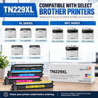 Toner Pros TN229XL 4-Pack Toner Cartridge Set, Compatible with HL-L3220CDW HL-L3280CDW HL-L3295CDW HL-L3300CDW HL-L8245CDW MFC-L3720CDW MFC-L3765CDW MFC-L3780CDW MFC-L8395CDW Color Laser Kit