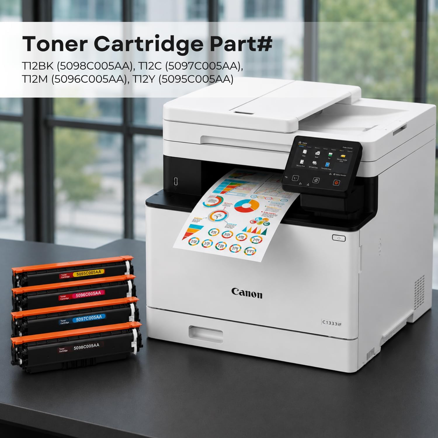 Toner Pros T12/T12L Compatible Toner Cartridge Replacement for T12 5098C005AA 5097C005AA 5096C005AA 5095C005AA | 4-Pack CMYK for Color imageCLASS X & i-SENSYS X Printers