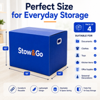 Stow & Go Reusable / Collapsible Plastic Moving / Storage Box (Blue)