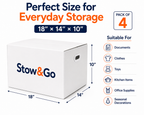 Stow & Go Reusable / Collapsible Plastic Moving / Storage Box (White)