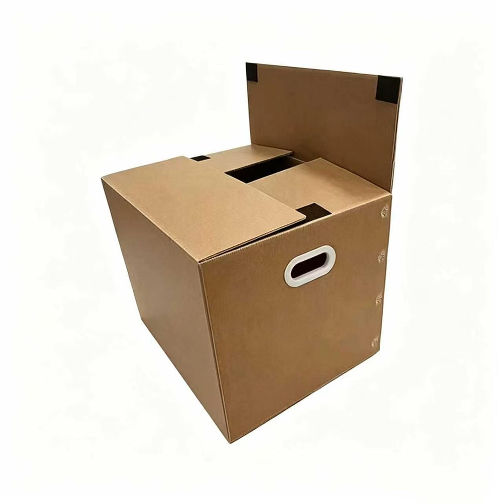 Stow & Go Reusable / Collapsible Plastic Moving / Storage Box (Brown)