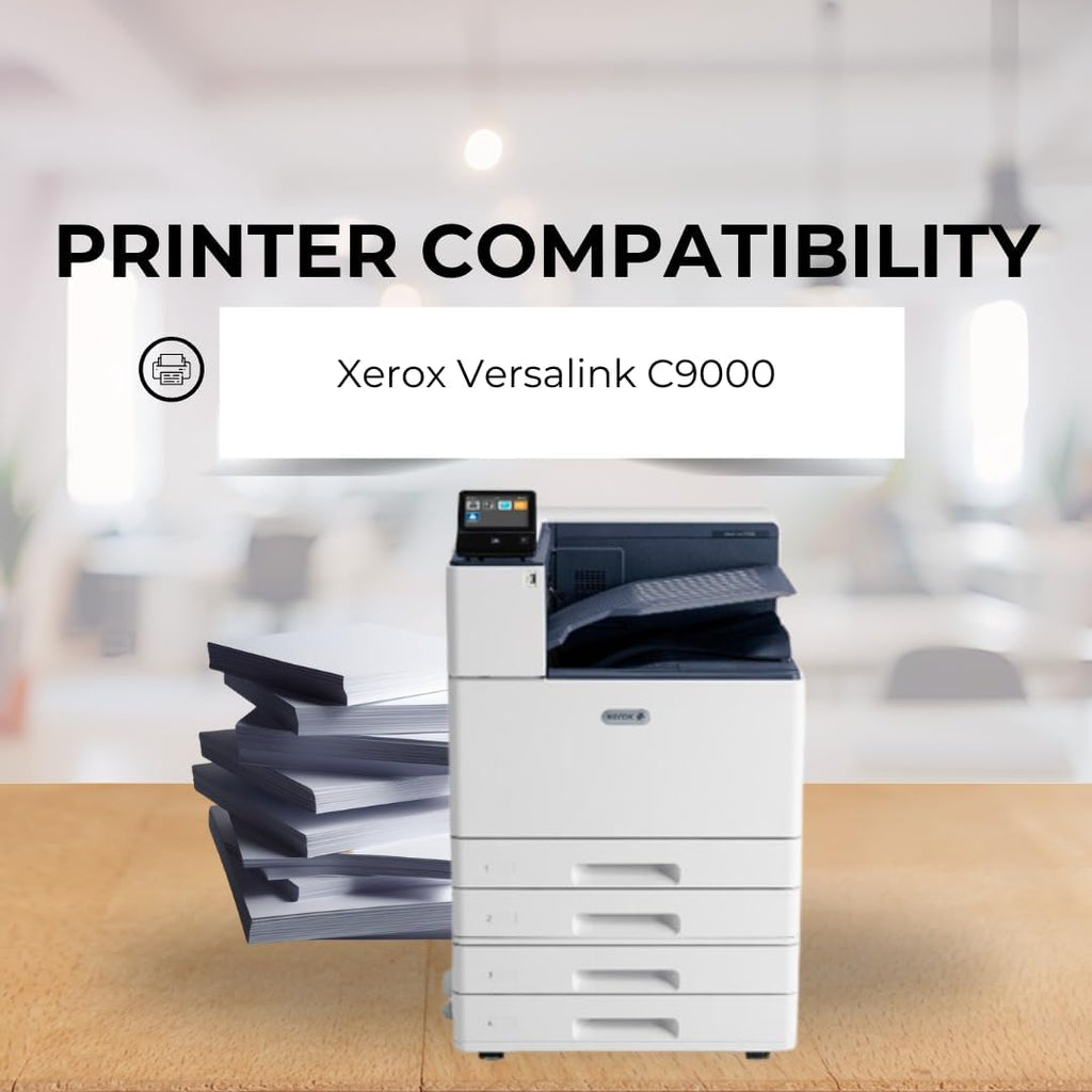 [Extra High Yield] Remanufactured Toner Replacement for Xerox Versalink C9000 Printer (4 Color Pack) - Black 31,400 and Colors 26,500 Pages (106R04074, 106R04075, 106R04076, 106R04077)