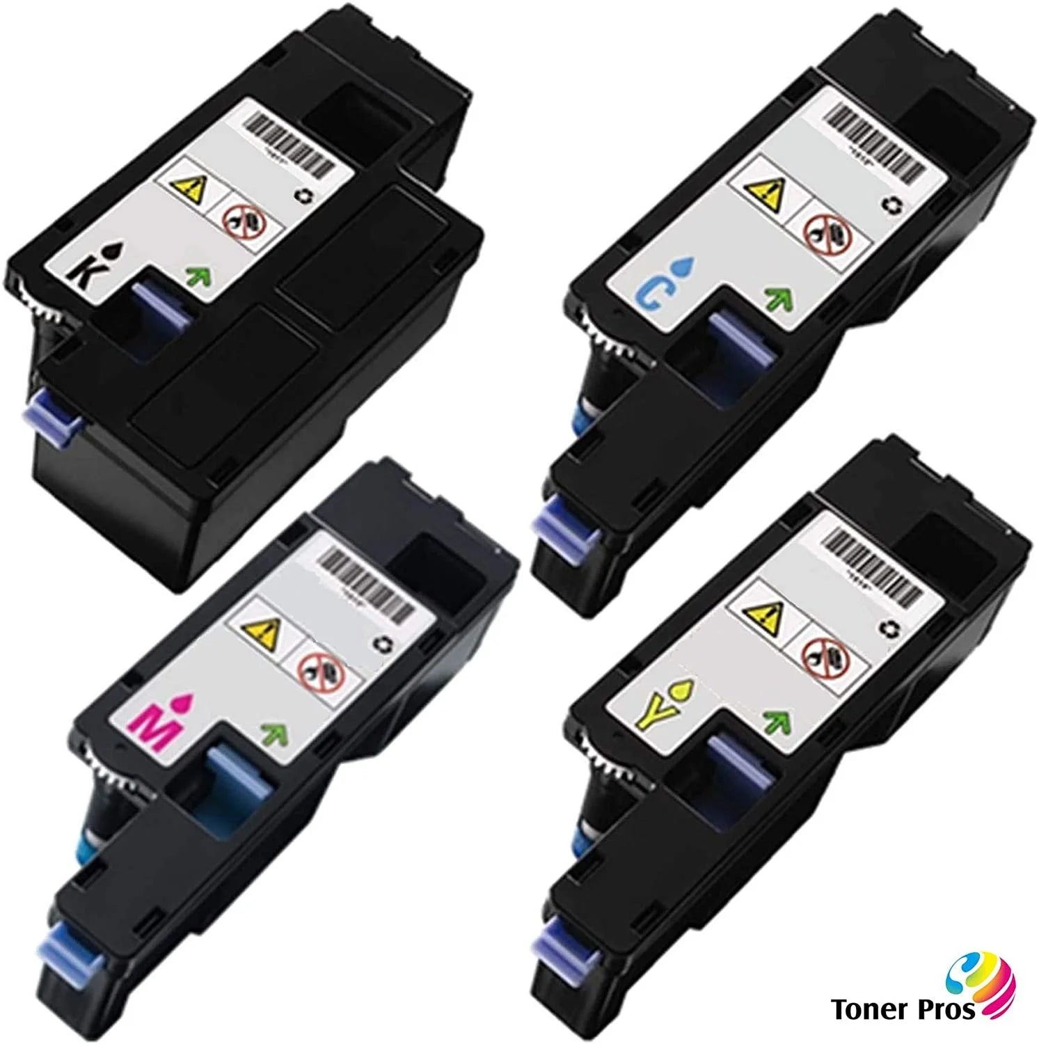Toner Pros Compatible 4-Color-Pack Toner Cartridge Replacement for Dell E525W Printer (1 Black |1 Cyan |1 Magenta |1 Yellow)