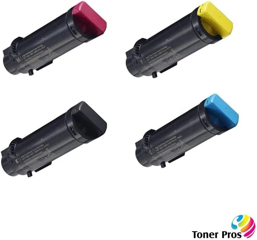 [High Capacity] 4 Color Pack Compatible Toner Cartridge Replacement for Dell S2825 H625 H825 Printers