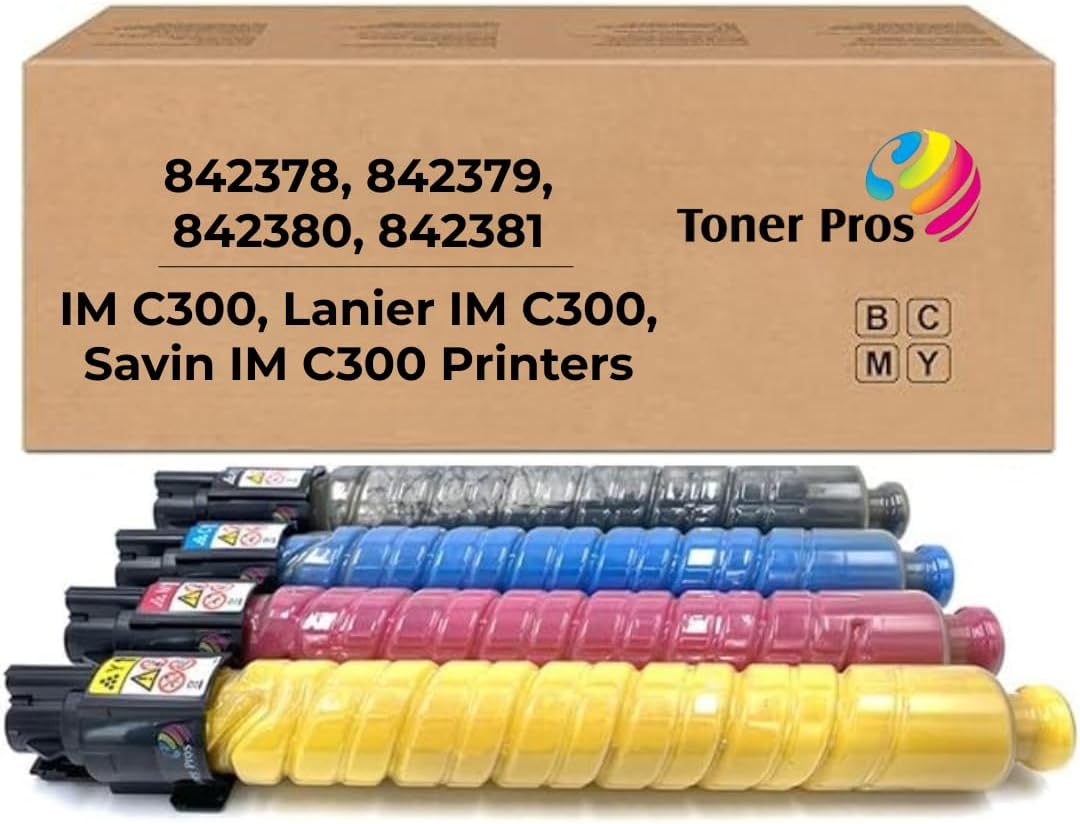[High Yield] 4 Color Pack Compatible Toner Cartridge for Ricoh IM C300, Lanier IM C300, Savin IM C300 Printers - Black 17,000 & Colors 6,000 Pages