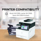 [High Yield] 4 Color Pack Compatible Toner Cartridge for Ricoh IM C300, Lanier IM C300, Savin IM C300 Printers - Black 17,000 & Colors 6,000 Pages