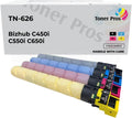 [High Yield] Compatible TN-626 4 Color Pack Toner Cartridge for Konica Minolta Bizhub C450i C550i C650i Coiper Printer - 28,000 Pages each