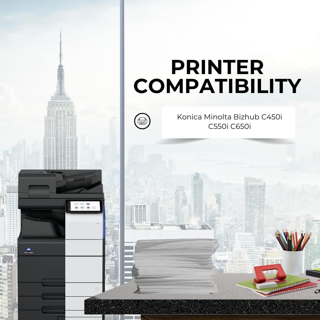 [High Yield] Compatible TN-626 4 Color Pack Toner Cartridge for Konica Minolta Bizhub C450i C550i C650i Coiper Printer - 28,000 Pages each