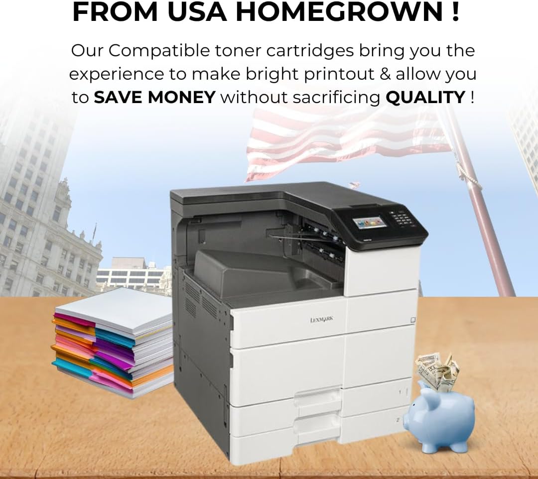 [High Yield] Compatible Black Toner Cartridge for Lexmark MS911 Printer - 32,500 Pages